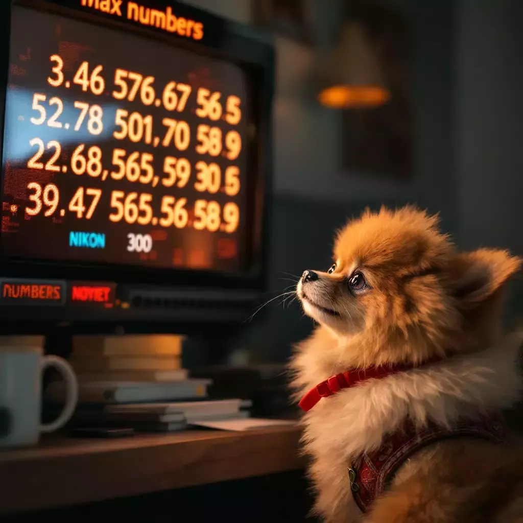 Max is in front of a TV screen displaying the winning lottery numbers. His eyes widen as he realizes the numbers match those on his ticket.