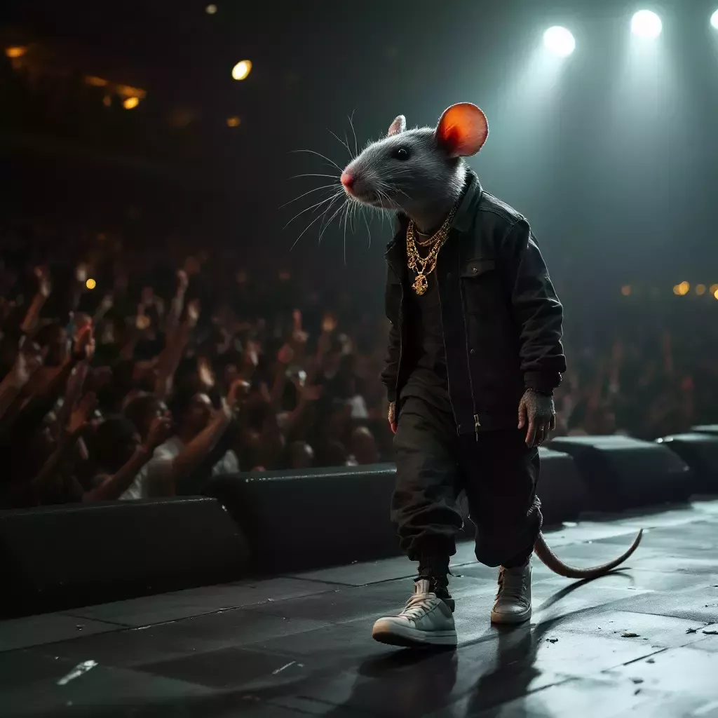 Rap Rat is now walking off stage with the crowd cheering behind him.